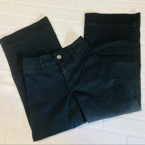 H&M Culotte Style Black High Waist Cropped Pants